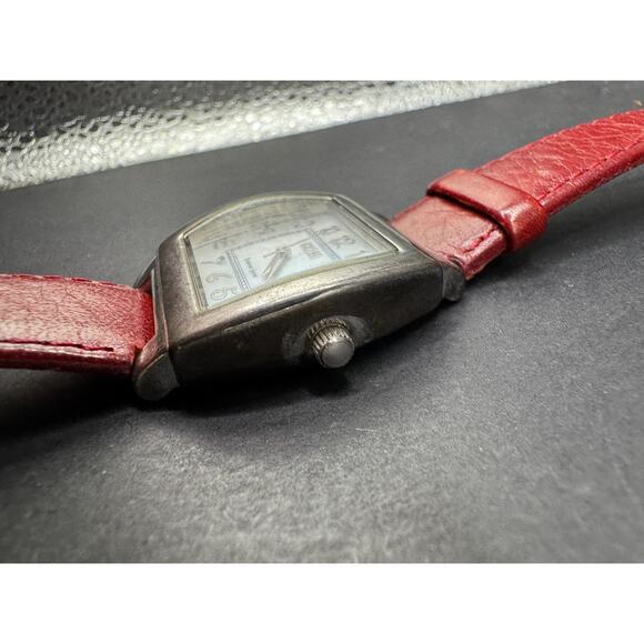 Vintage ECCLISSI Sterling Silver Watch MOP Dial with Maroon Leather Strap 22590 main image 8